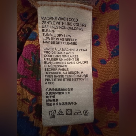 Free People Pants Bail Sultry Bohemian Flare Floral Belted Cottage NWOT Sz L - Picture 14 of 16